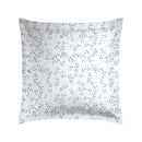 Bleu Floral - Taie D'Oreiller - Satin De Coton - Blanc
