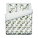 Jardin Exotique - Housse De Couette + Taie D'Oreiller - Satin De Coton - Blanc