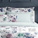 Erodium - Housse De Couette + Taie D'Oreiller - Satin De Coton - Blanc