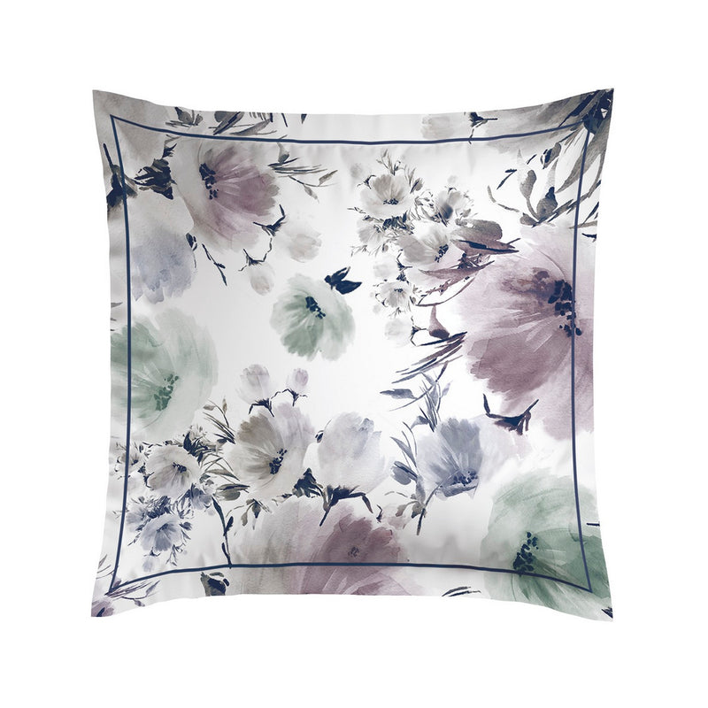 Erodium - Taie D'Oreiller - Satin De Coton - Blanc