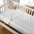 Baroque - Housse De Couette + Taie D'Oreiller Bébé - Satin De Coton - Tissé Jacquard - Blanc