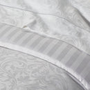 Baroque - Taie D'Oreiller - Satin De Coton - Tissé Jacquard - Blanc