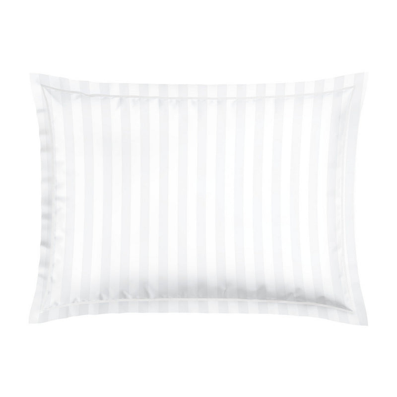 Baroque - Taie D'Oreiller - Satin De Coton - Tissé Jacquard - Blanc