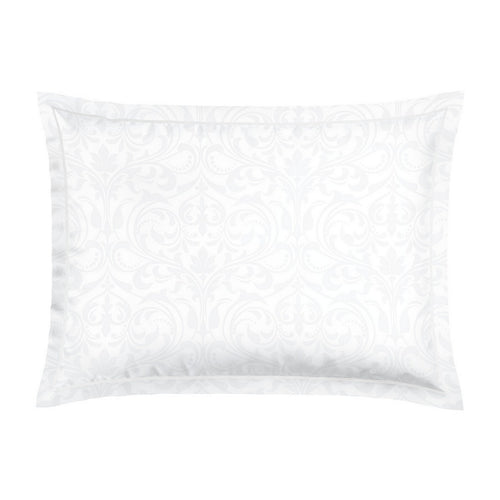 Baroque - Taie D'Oreiller - Satin De Coton - Tissé Jacquard - Blanc