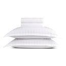 Dobby Stripe Woven - Ensemble De Draps - Satin De Coton - Tissé Jacquard - Blanc