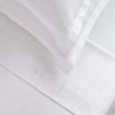 Dobby Stripe Woven - Ensemble De Draps - Satin De Coton - Tissé Jacquard - Blanc