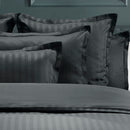 Dobby Stripe Woven - Set De 2 Taies D'Oreiller - Satin De Coton - Rayure Tissé Dobby - Noir