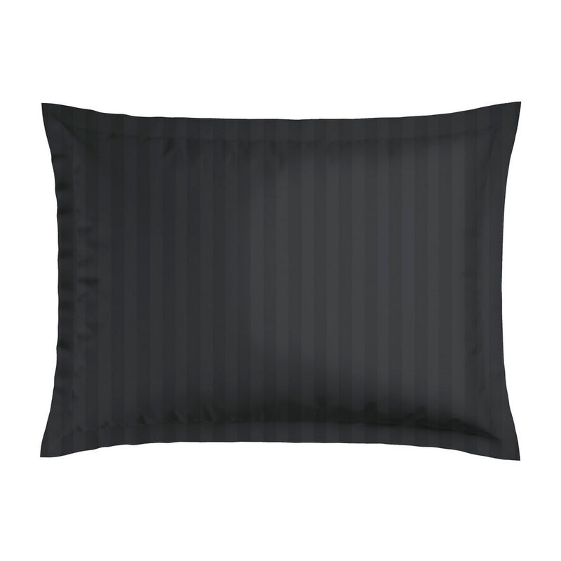 Dobby Stripe Woven - Set De 2 Taies D'Oreiller - Satin De Coton - Rayure Tissé Dobby - Noir