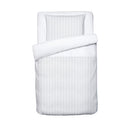 Dobby Stripe Woven - Parure Housse De Couette + Taie D'Oreiller Bébé - Satin De Coton - Rayure Tissé Dobby - Blanc