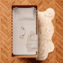 Dobby Stripe Woven - Parure Housse De Couette + Taie D'Oreiller Bébé - Satin De Coton - Rayure Tissé Dobby - Taupe