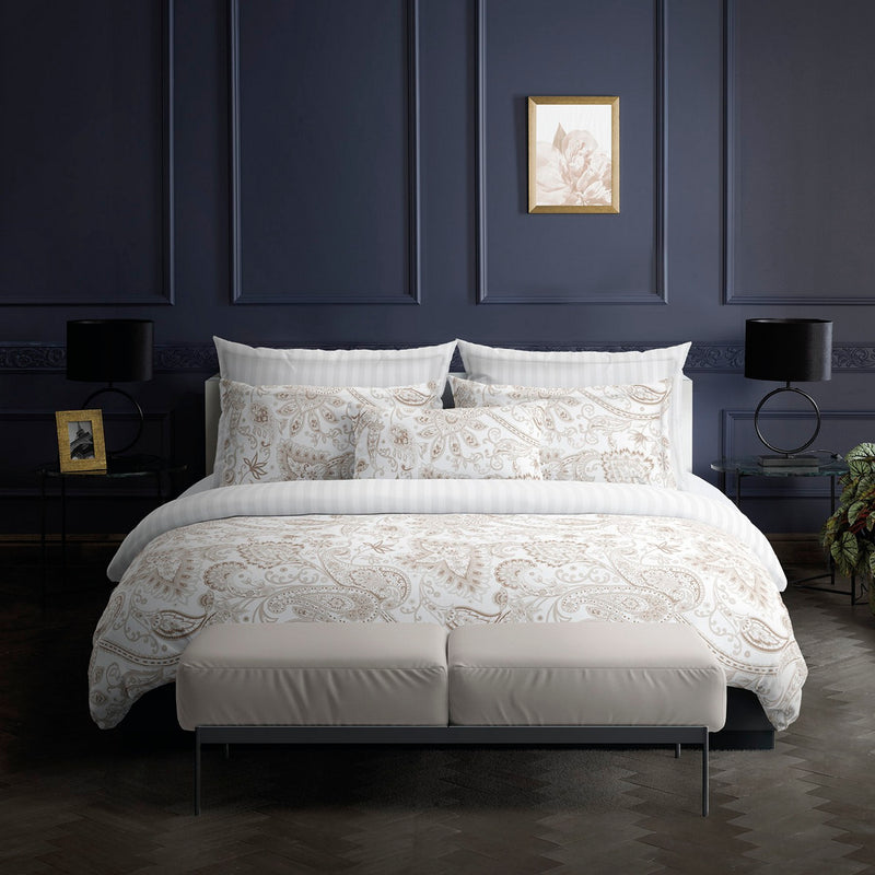Indienne - Taie D'Oreiller - Satin De Coton - Taupe