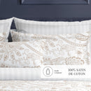Indienne - Taie D'Oreiller - Satin De Coton - Taupe