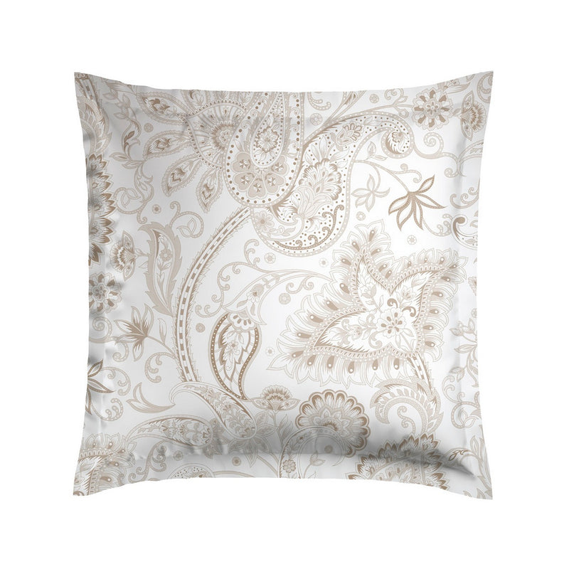 Indienne - Taie D'Oreiller - Satin De Coton - Taupe