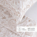 Indienne - Ensemble De Draps - Satin De Coton - Taupe