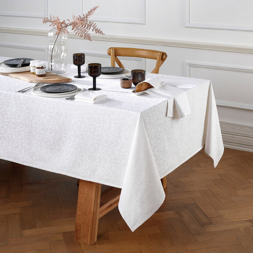 Baroque - Nappe Tissé Jacquard - Blanc