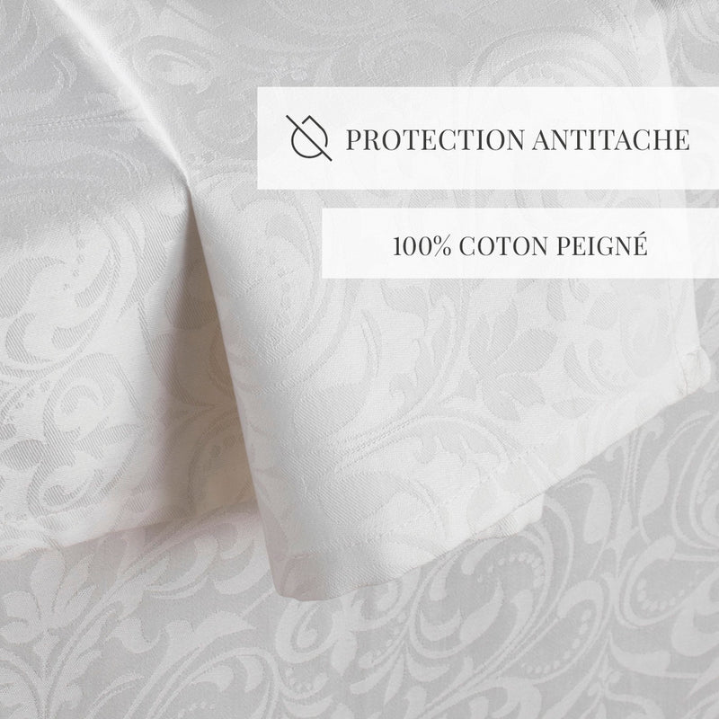 Baroque - Set De 4 Serviettes Tissé Jacquard - Blanc