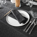 Baroque - Set De 4 Serviettes Tissé Jacquard - Gris Foncé