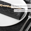 Baroque - Set De 4 Serviettes Tissé Jacquard - Gris Foncé