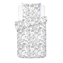 Colibri Floral - Housse De Couette + Taie D'Oreiller - Satin De Coton - Noir Gris