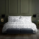 Colibri Floral - Housse De Couette + Taie D'Oreiller - Satin De Coton - Noir Gris
