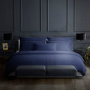 Rayures Élégantes - Taie D'Oreiller - Satin De Coton - Bleu Foncé