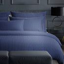 Rayures Élégantes - Taie D'Oreiller - Satin De Coton - Bleu Foncé