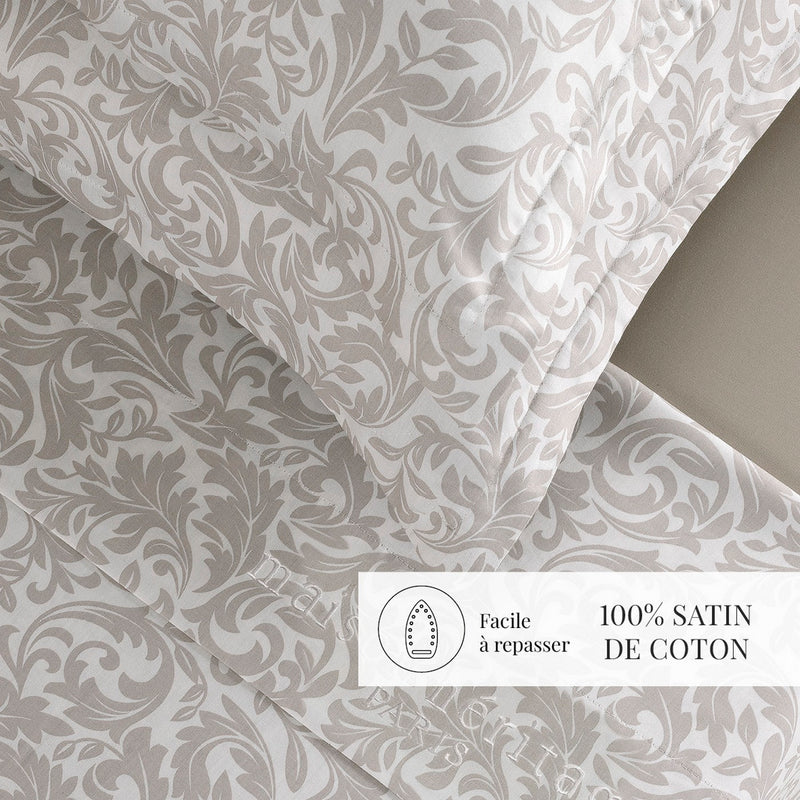 Esprit Damas - Ensemble De Draps - Satin De Coton - Taupe
