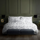 Colibri Floral - Taie De Traversin - Satin De Coton - Noir Gris
