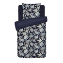 Kashmir - Housse De Couette + Taie D'Oreiller - Satin De Coton - Bleu Foncé
