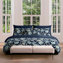 Kashmir - Taie De Traversin - Satin De Coton - Bleu Foncé