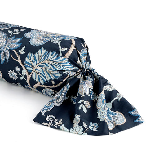 Kashmir - Taie De Traversin - Satin De Coton - Bleu Foncé