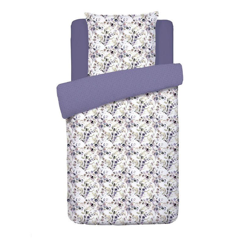 Eucalyptus - Housse De Couette + Taie D'Oreiller - Satin De Coton - Blanc