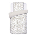 Colibri Floral - Housse De Couette + Taie D'Oreiller - Satin De Coton - Taupe