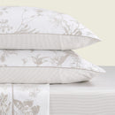 Colibri Floral - Taie D'Oreiller - Satin De Coton - Taupe