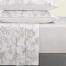 Colibri Floral - Drap-Housse - Satin De Coton - Taupe
