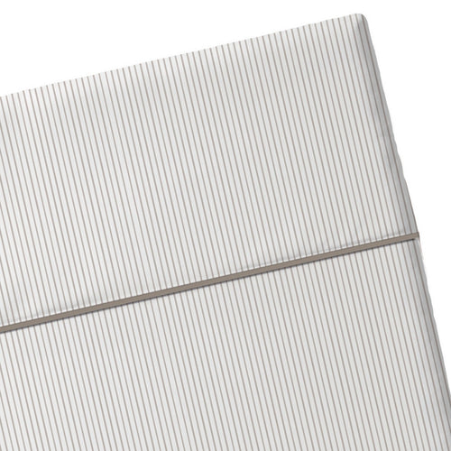 Colibri Floral - Drap Plat - Satin De Coton - Traits Fins - Taupe