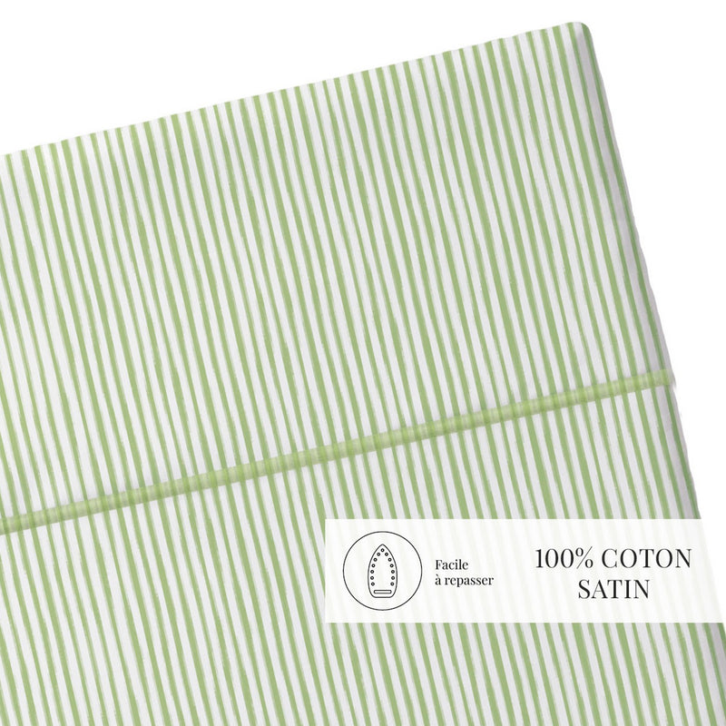 Fleurs De La Forêt - Drap Plat - Satin De Coton - Vert