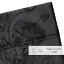 Jardin Botanique - Drap Plat - Satin De Coton - Gris Foncé