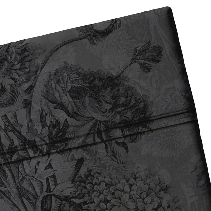 Jardin Botanique - Drap Plat - Satin De Coton - Gris Foncé