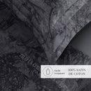 Jardin Botanique - Ensemble De Draps - Satin De Coton - Gris Foncé