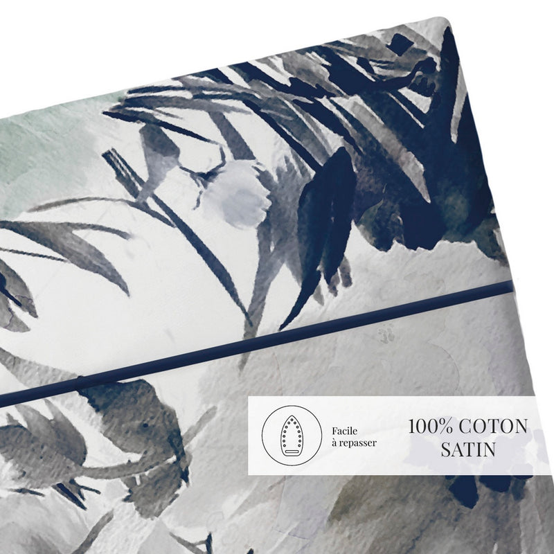 Erodium - Drap Plat - Satin De Coton - Blanc