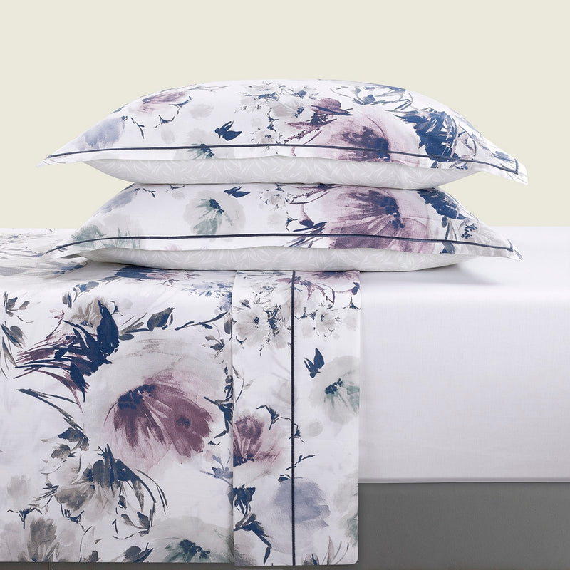 Erodium - Ensemble De Draps - Satin De Coton - Blanc