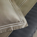 Paris - Taie De Traversin - Satin De Coton - Blanc / Taupe