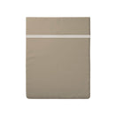 Paris - Drap Plat - Satin De Coton - Blanc / Taupe
