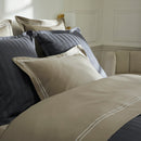 Paris - Drap Plat - Satin De Coton - Blanc / Taupe