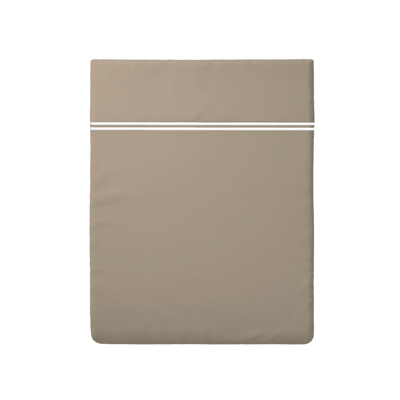 Paris - Drap Plat - Satin De Coton - Blanc / Taupe