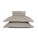Paris - Ensemble De Draps - Satin De Coton - Blanc / Taupe