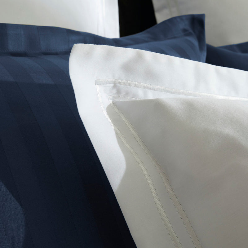 Paris - Housse De Couette + Taie D'Oreiller - Satin De Coton - Blanc / Blanc