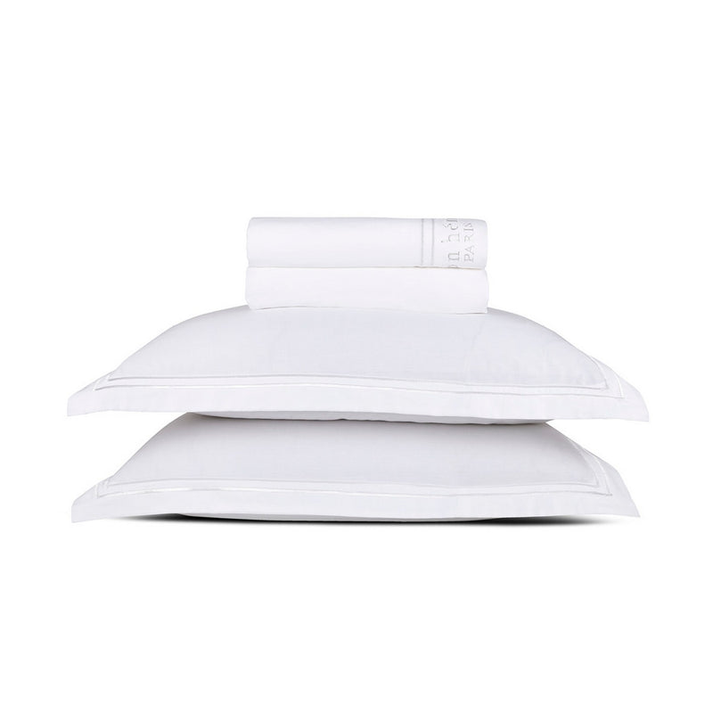Paris - Ensemble De Draps - Satin De Coton - Blanc / Blanc
