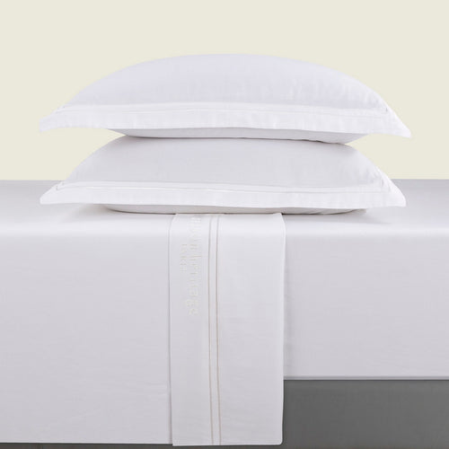 Paris - Ensemble De Draps - Satin De Coton - Blanc / Blanc